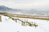 Temporal de nieve en la playa de zarautz