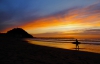 Donostia surfing sunset