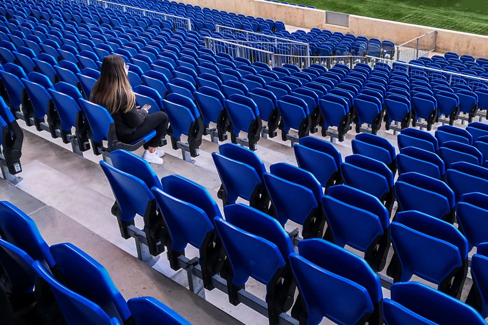 La aficionada txuri-urdin madrugadora