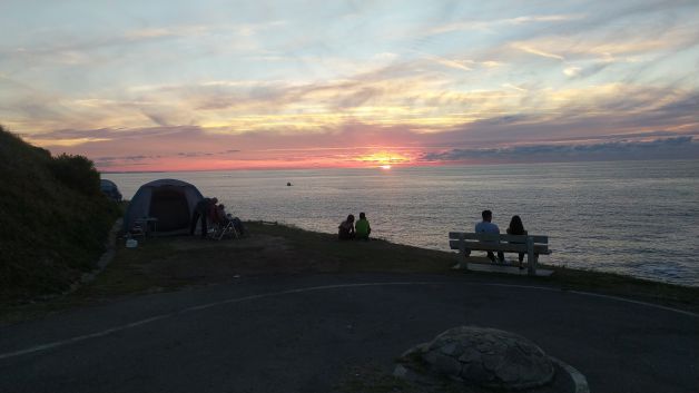 Anochecer en el camping del faro