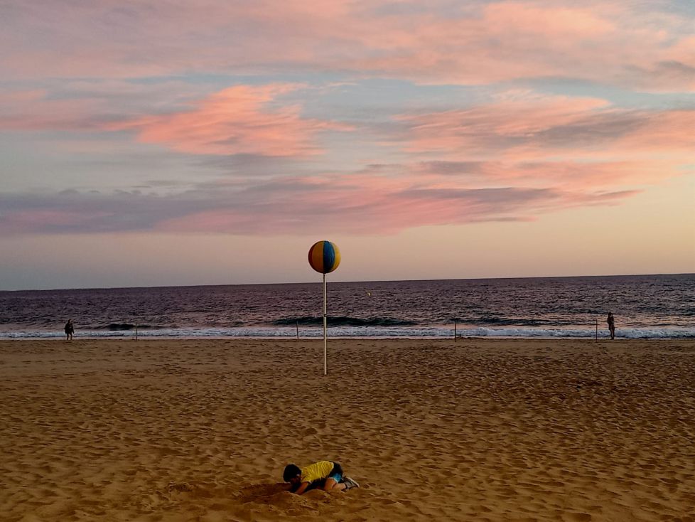 Jugando en la playa