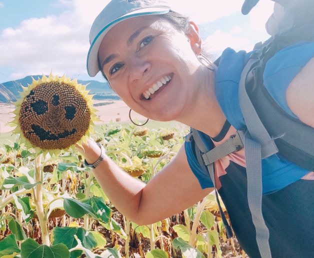 El camino de Santiago y la sonrisa de un girasol