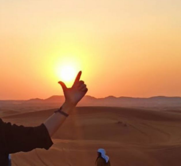 Atardecer en el desierto de Dubai