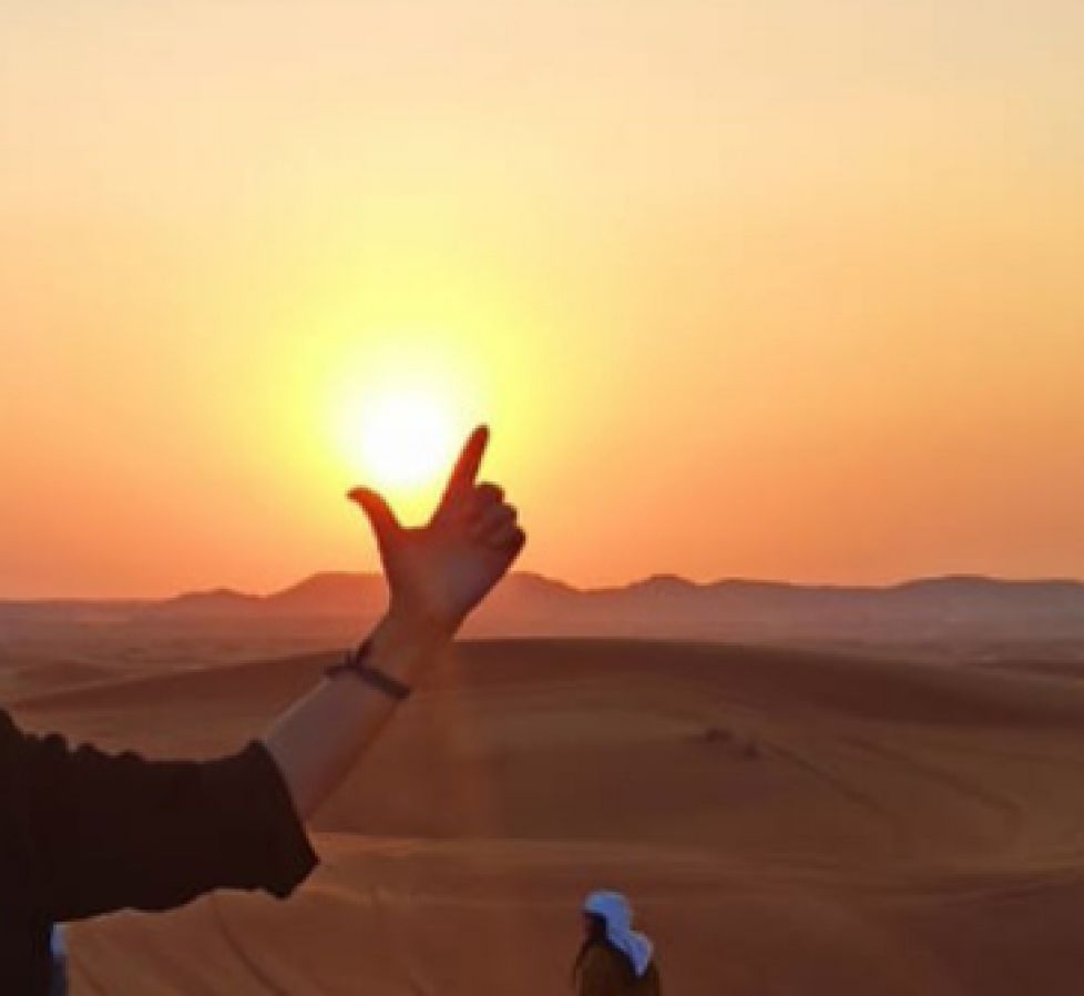 Atardecer en el desierto de Dubai