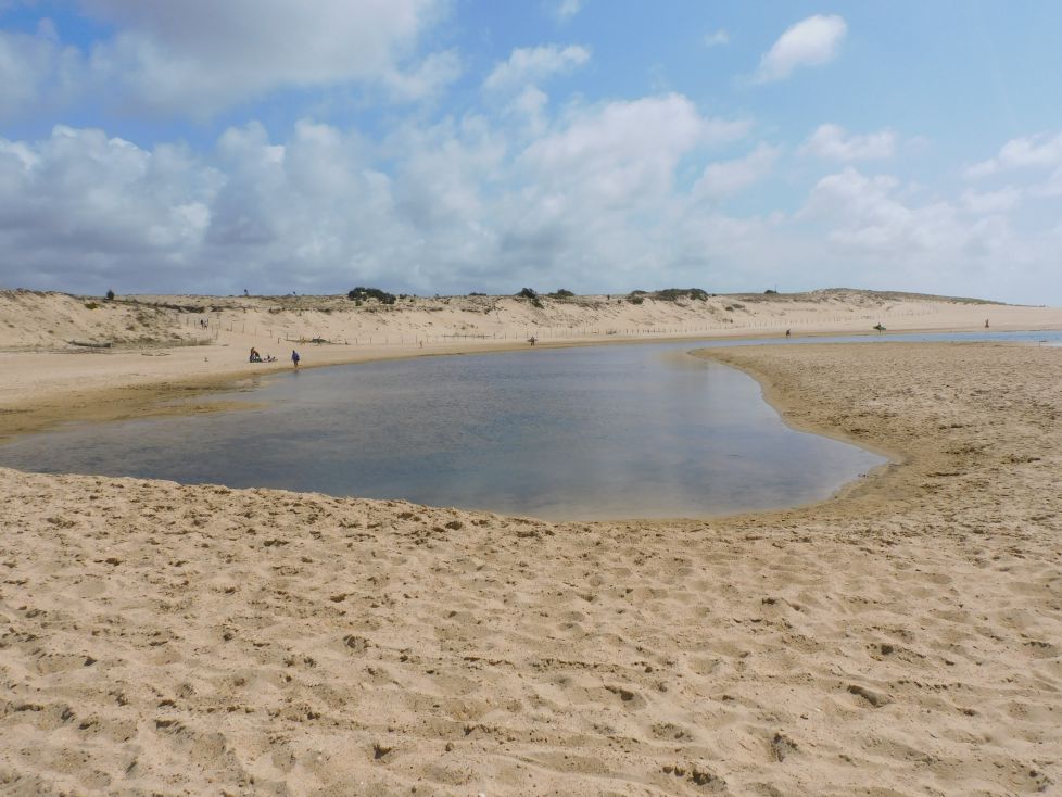 Un lago en la playa.