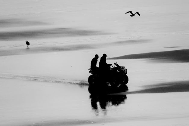 Socorristas de retirada. Playa de Gros