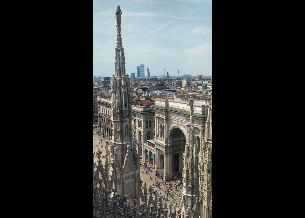 Milán desde lo pies de La Madonnina