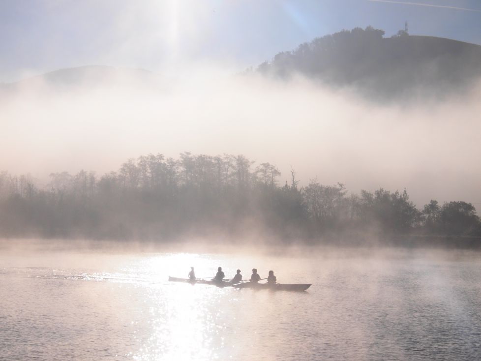 Niebla en el rio Oria de Orio