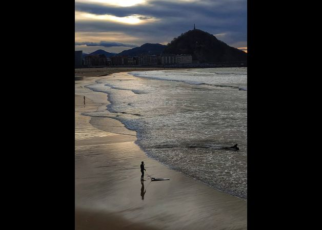 Zurriola al atardecer