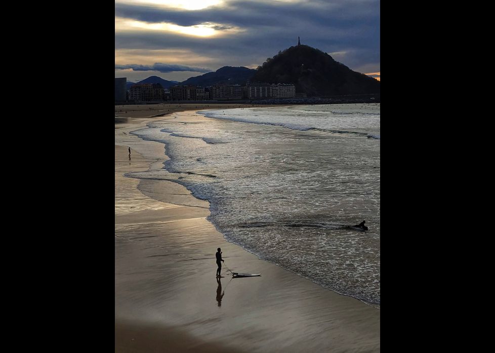 Zurriola al atardecer