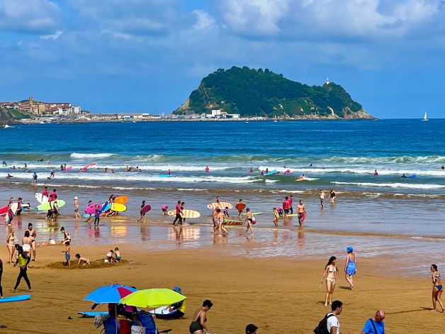 Tiempo de hoy en la playa de Zarautz 9-9-2024 