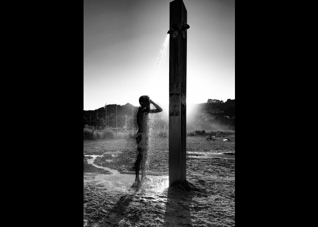 Última ducha en la playa