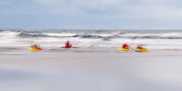 Kayistas en la Zurriola