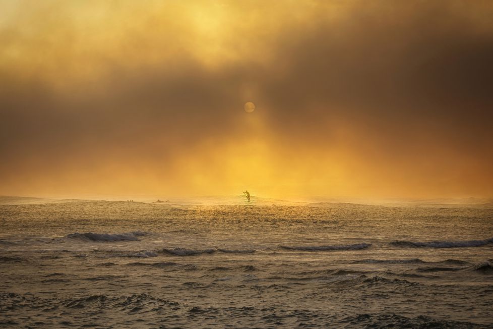 Surfeando entre la niebla