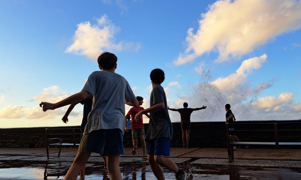 Jugando con las olas