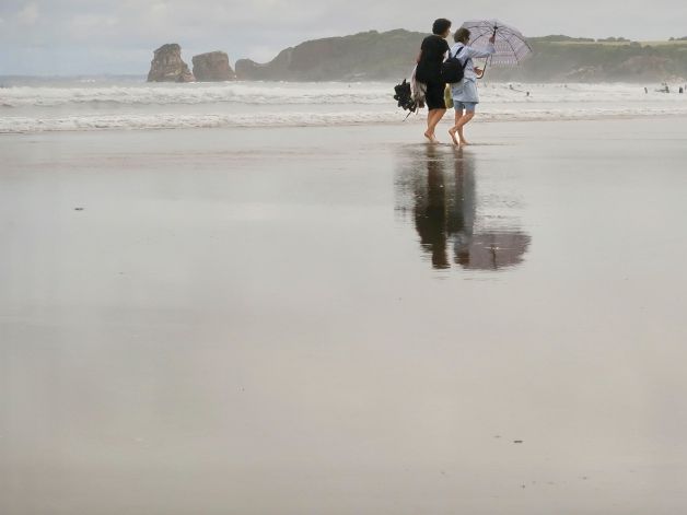 Lluvia en la playa