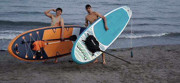 Practicando deporte.
