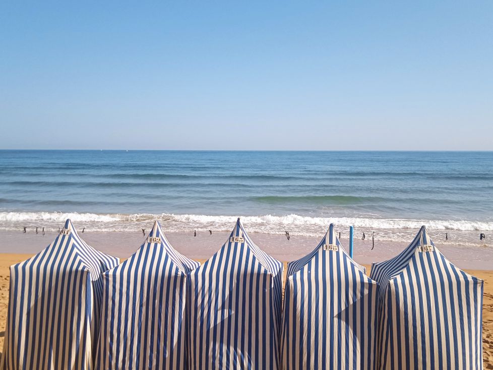 Toldos de la playa de Zarautz