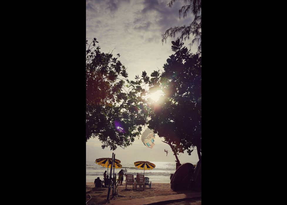 Atardecer en la playa 