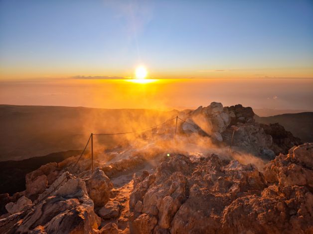 En la cima del Teide al amanecer