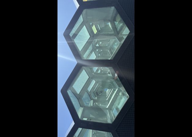 Escondida en el edificio Harpa de Reikiavik