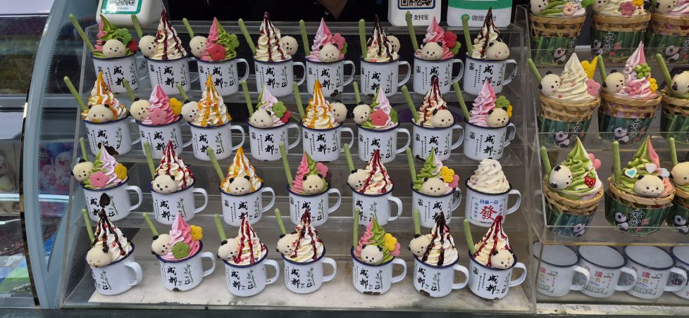 Helados al detalle. 